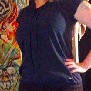 Tommy Hilfiger Top Pleated Medium Blue